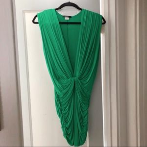 Emerald Green Deep V Mini-Dress!